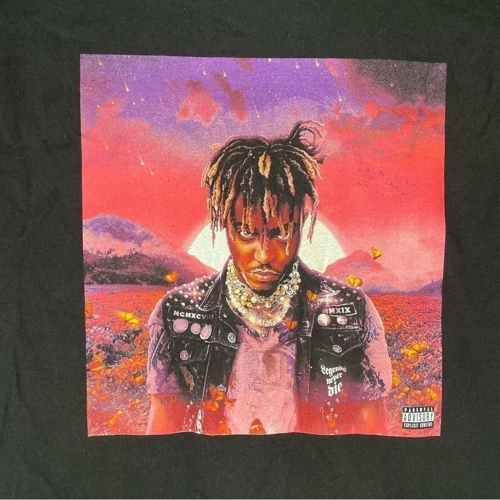 Juice Wrld 999 Memorial Black Graphic T-Shirt Short Sleeve Size Medium Concert